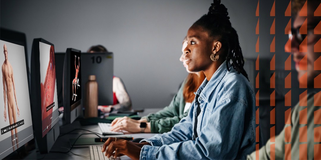Etudiants en médecine regardent des vidéos de Complete Anatomy